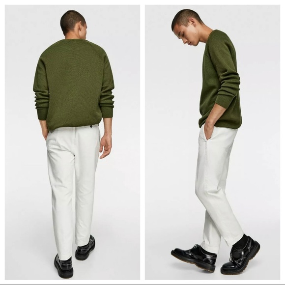 Zara Pants | Nwt Zara Oyster White Cropped Trousers Size 34 | Poshmark